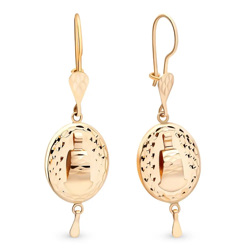 Серьги из красного золота 585 пробы