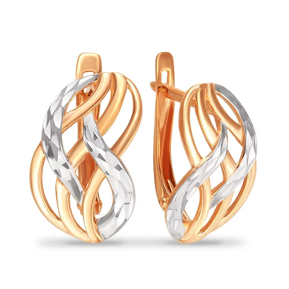 Серьги из красного золота 585 пробы 1