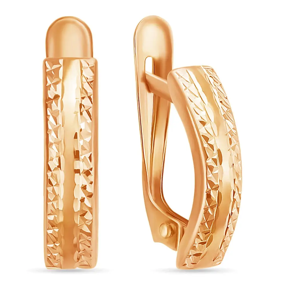 Серьги из красного золота 585 пробы 1