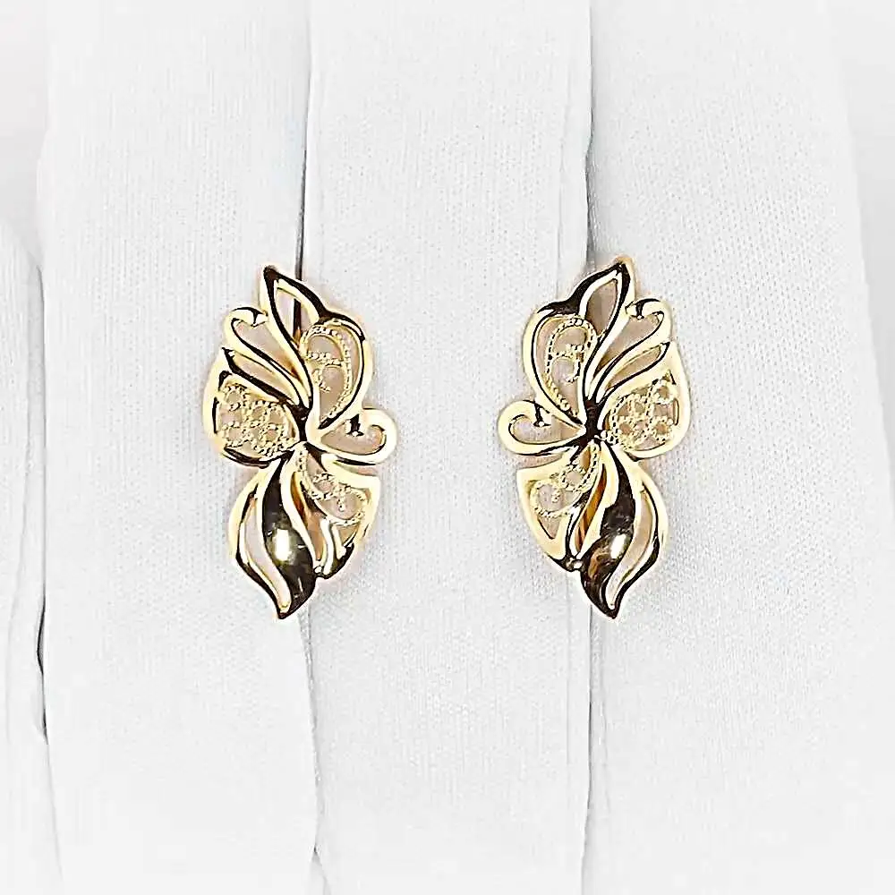 Серьги из красного золота 585 пробы 2