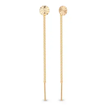 Серьги-продевки из красного золота 585 пробы