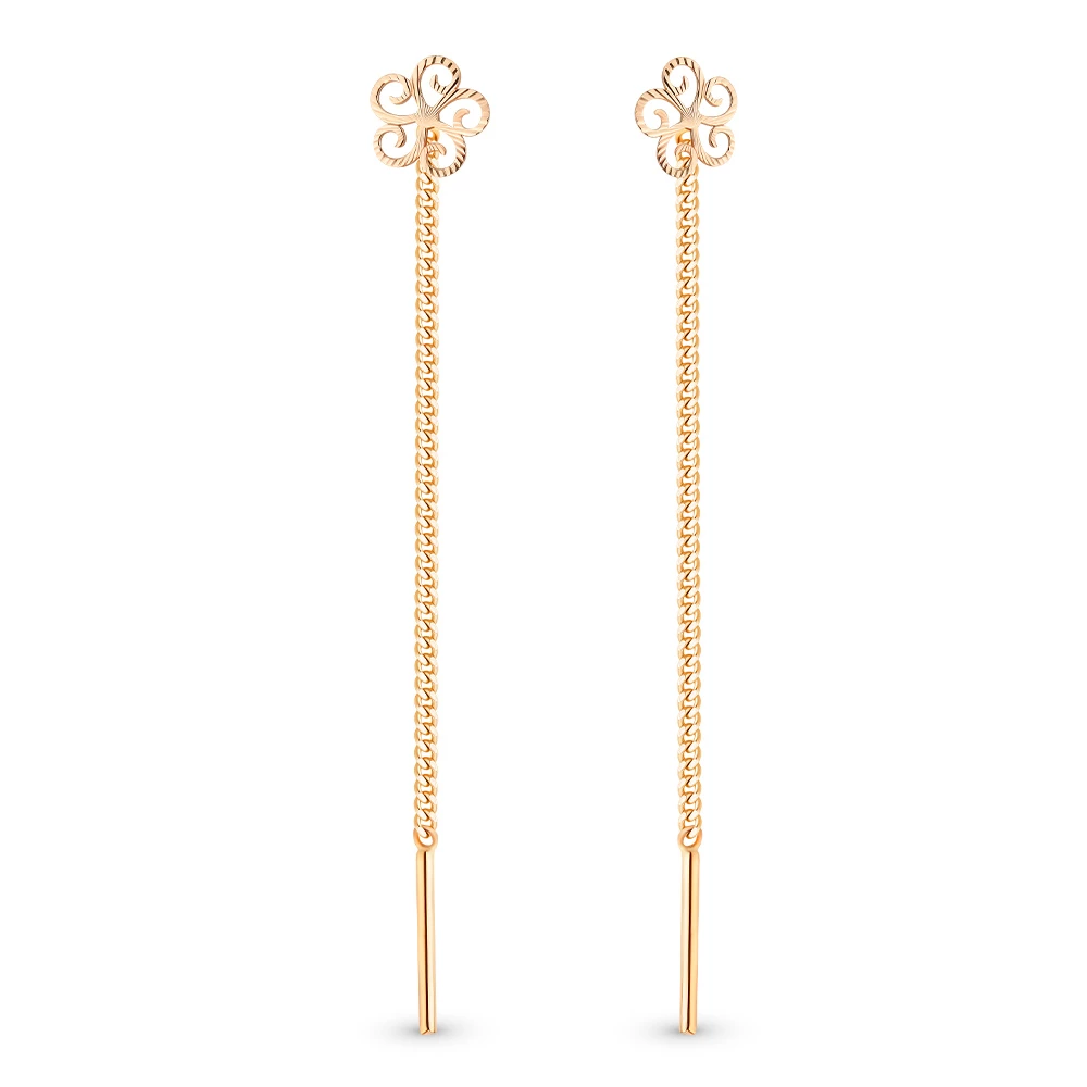 Серьги из красного золота 585 пробы