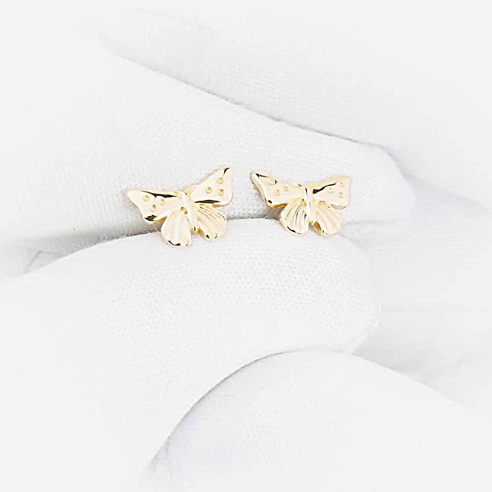 Серьги  Бабочка из красного золота 585 пробы 1