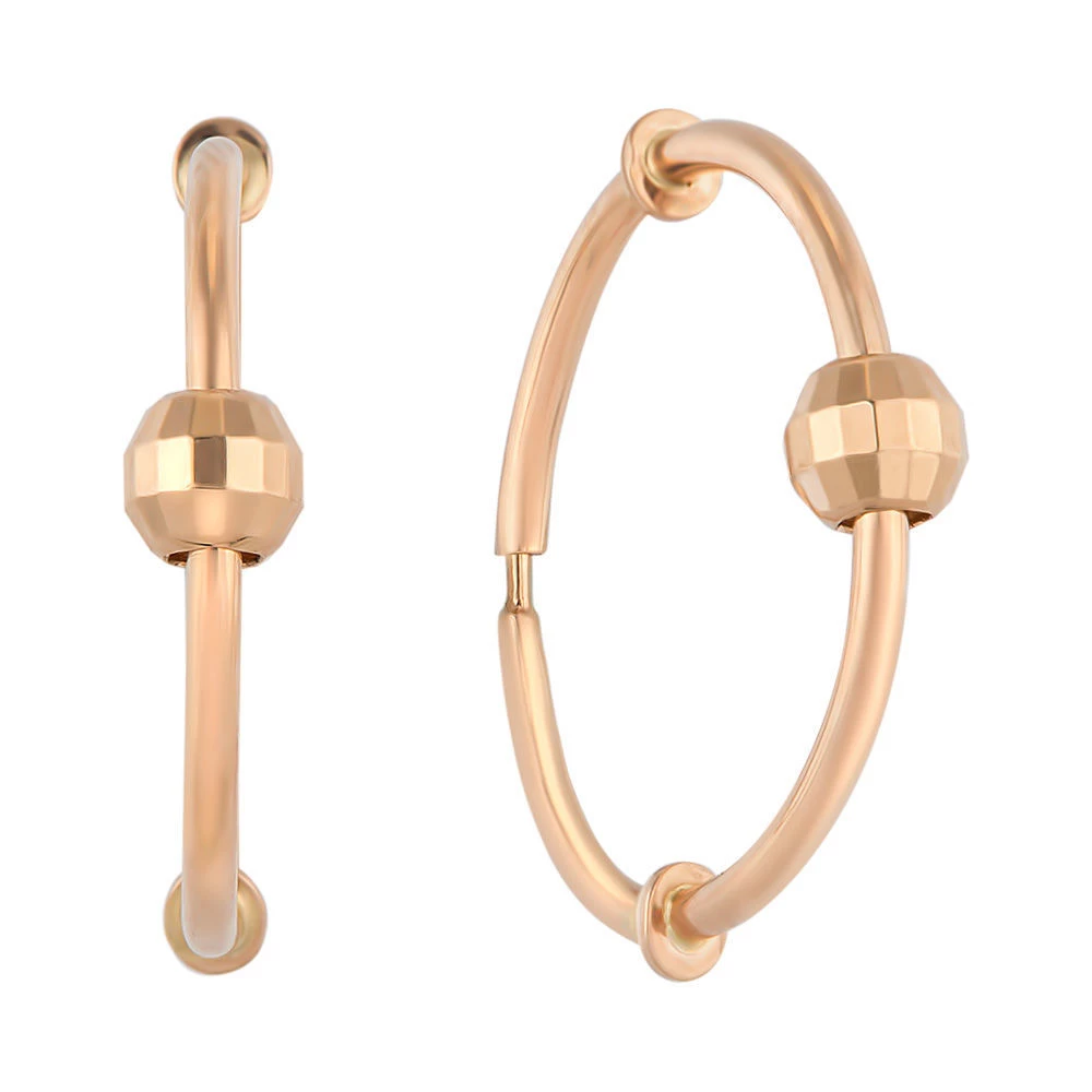 Серьги конго из красного золота 585 пробы