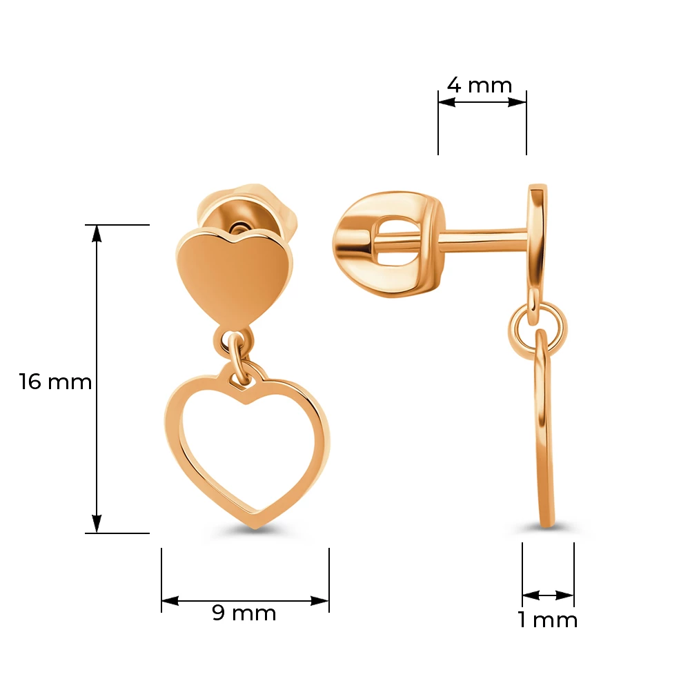 Серьги из красного золота 375 пробы