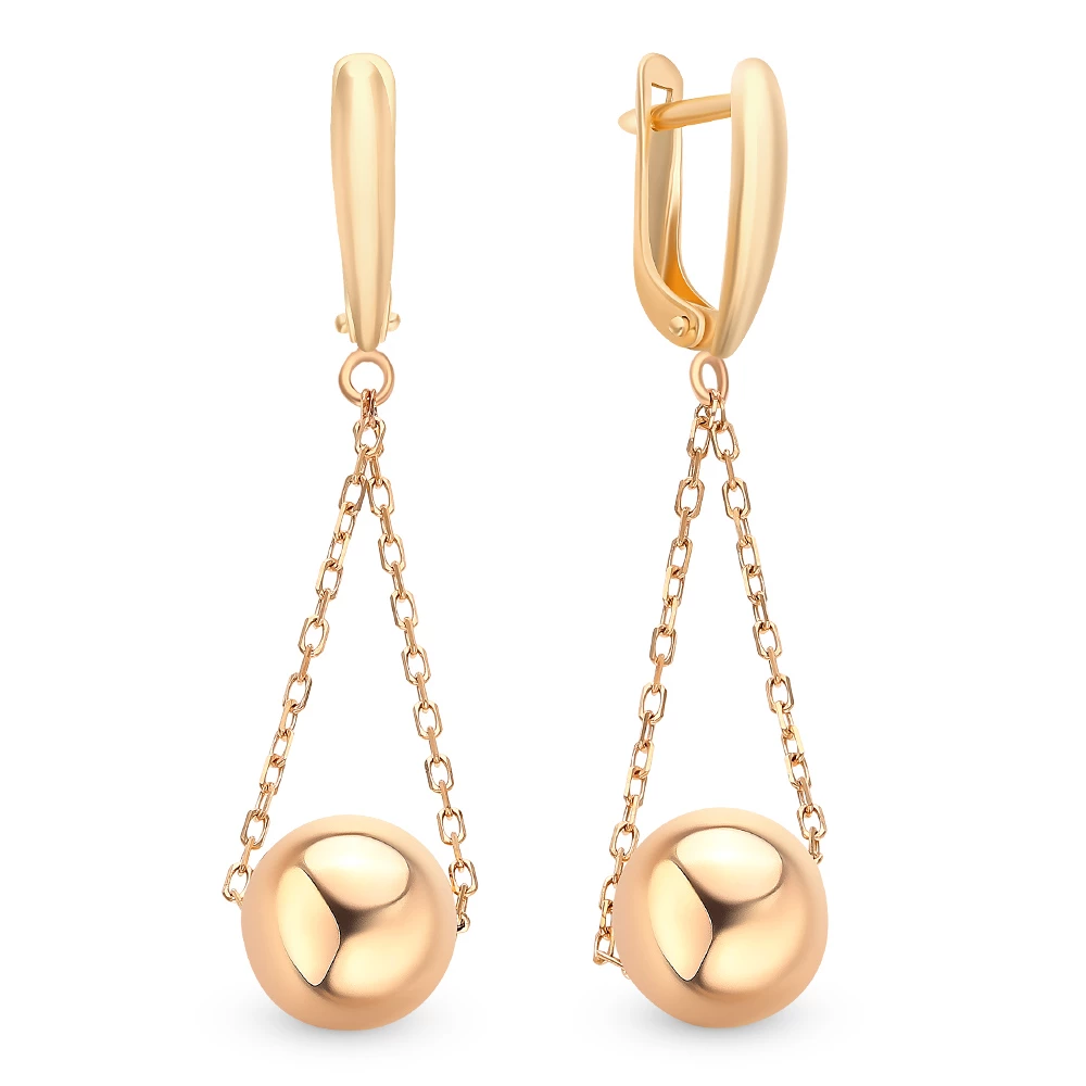 Серьги из красного золота 585 пробы 1