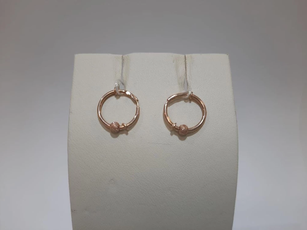 Серьги конго из красного золота 585 пробы 1