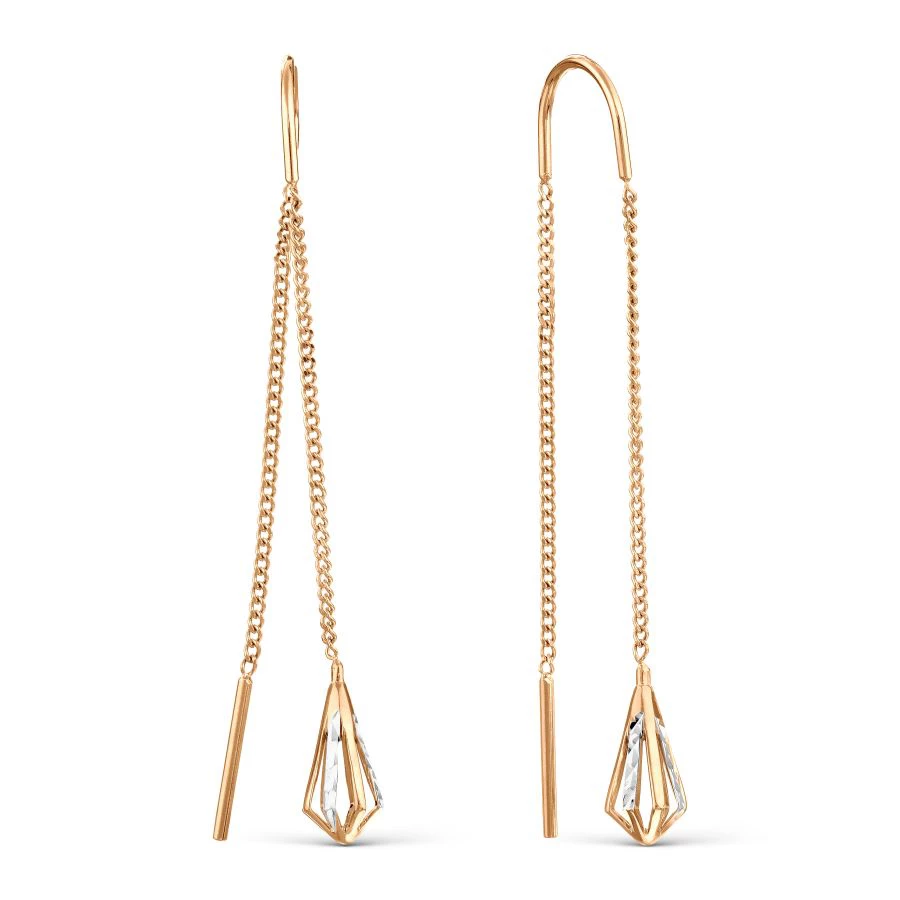 Серьги из красного золота 585 пробы 1