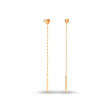 Серьги-продевки из красного золота 585 пробы