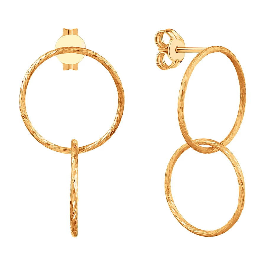 Серьги из красного золота 375 пробы