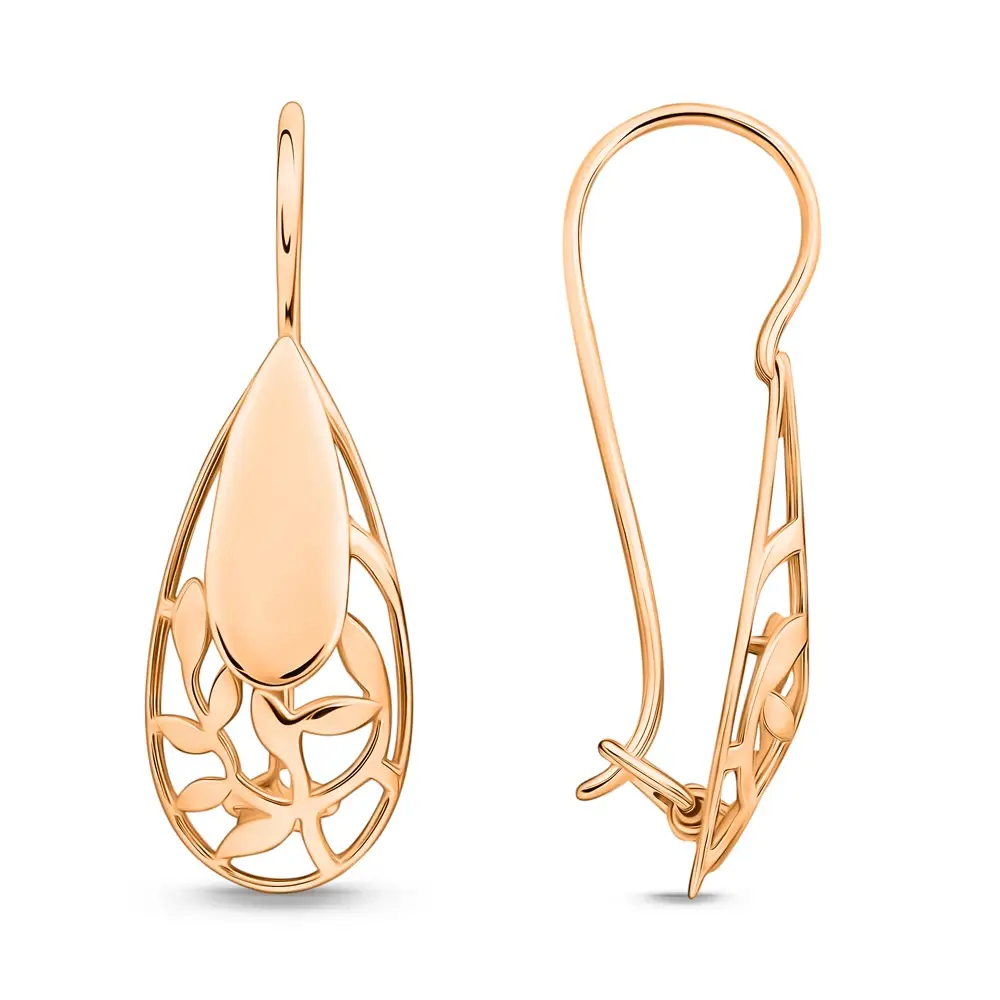 Серьги из красного золота 585 пробы 3