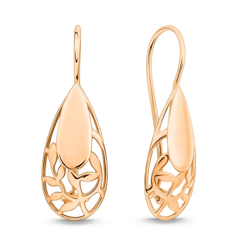 Серьги из красного золота 585 пробы