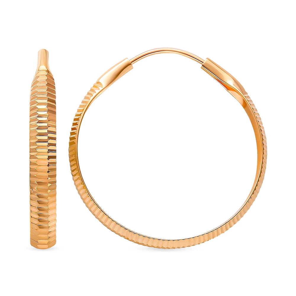 Серьги конго из красного золота 585 пробы