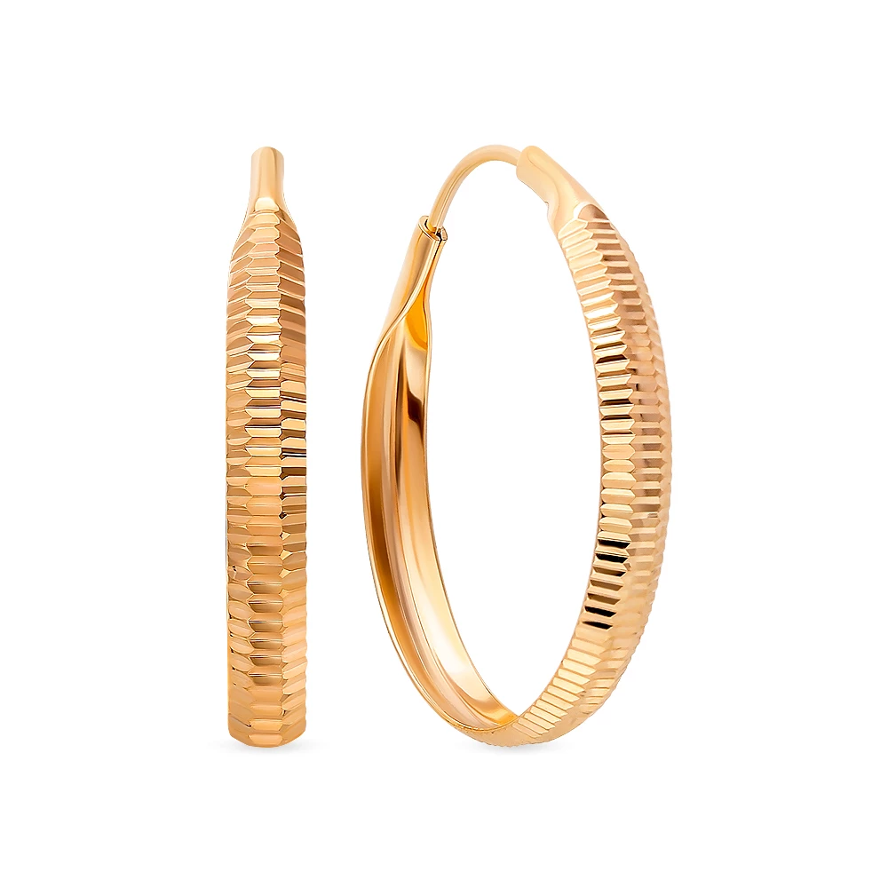 Серьги конго из красного золота 585 пробы