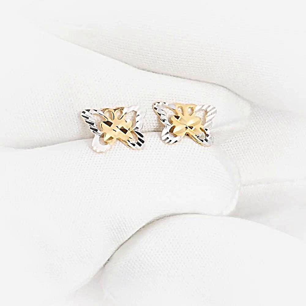 Серьги  Бабочка из красного золота 375 пробы 1
