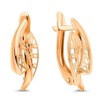 Серьги из красного золота 375 пробы