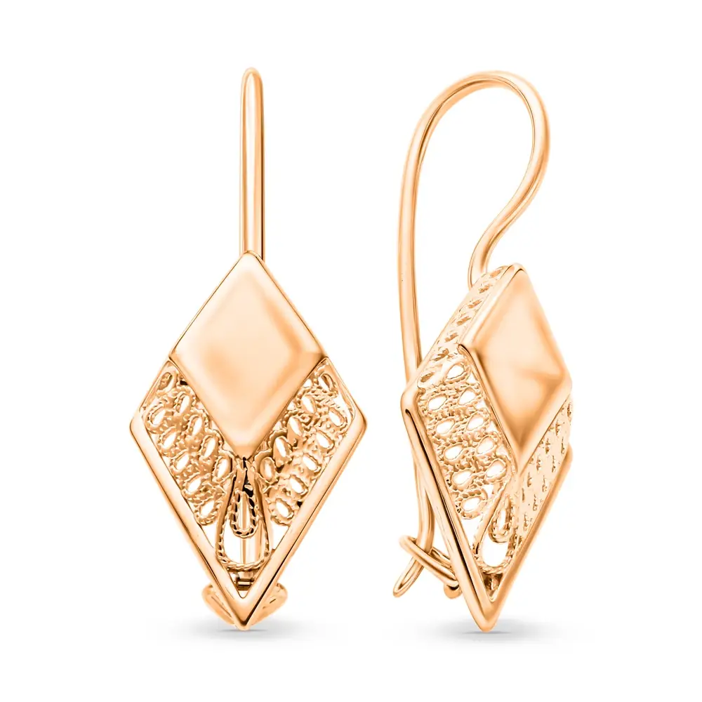 Серьги из красного золота 585 пробы