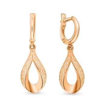 Серьги из красного золота 585 пробы