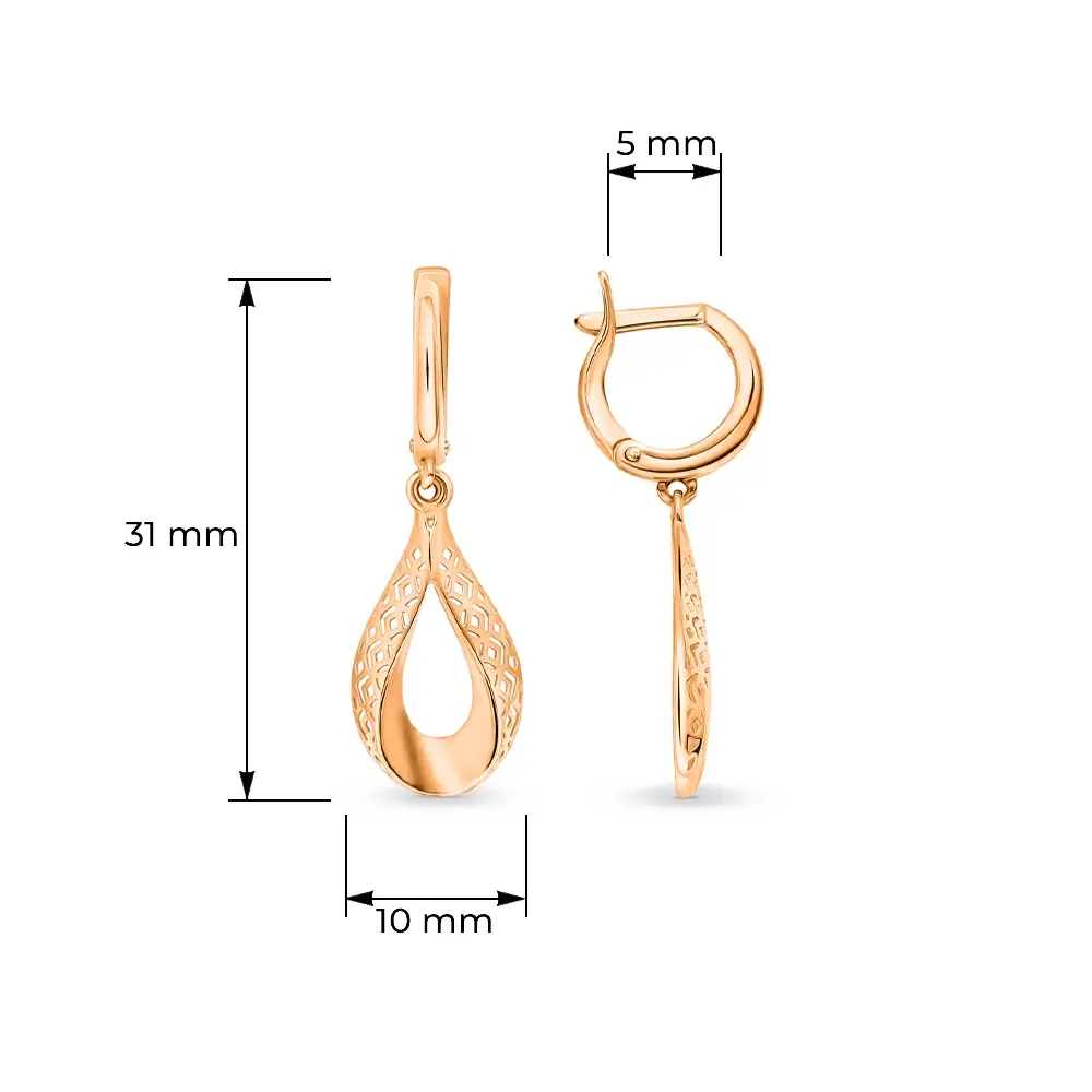 Серьги из красного золота 585 пробы 4