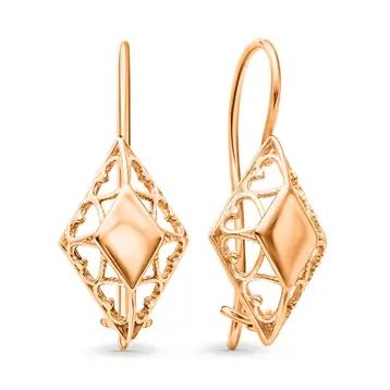 Серьги из красного золота 585 пробы