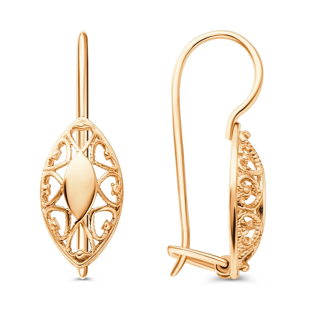 Серьги из красного золота 585 пробы 3