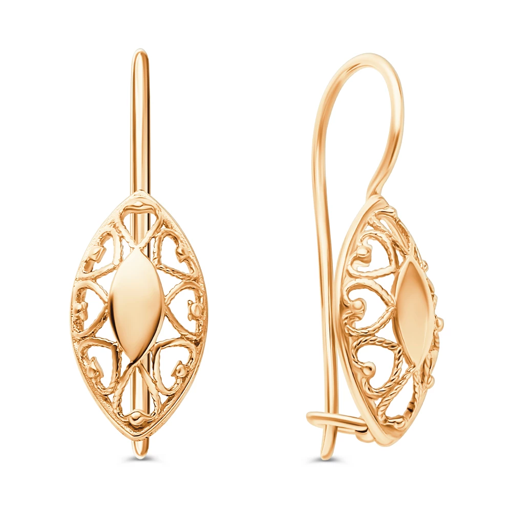 Серьги из красного золота 585 пробы 2