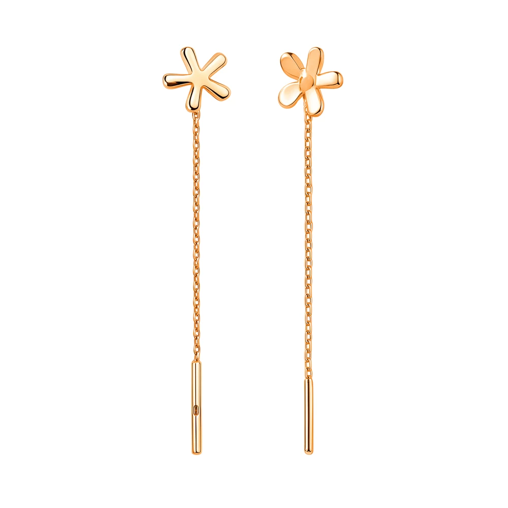 Серьги из красного золота 585 пробы