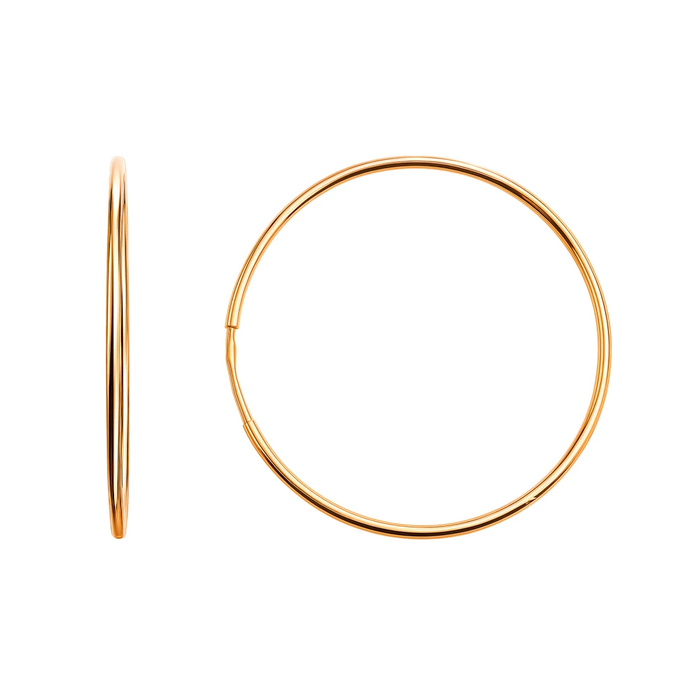 Серьги конго из красного золота 585 пробы