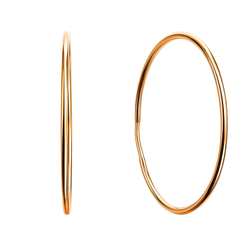 Серьги конго из красного золота 585 пробы