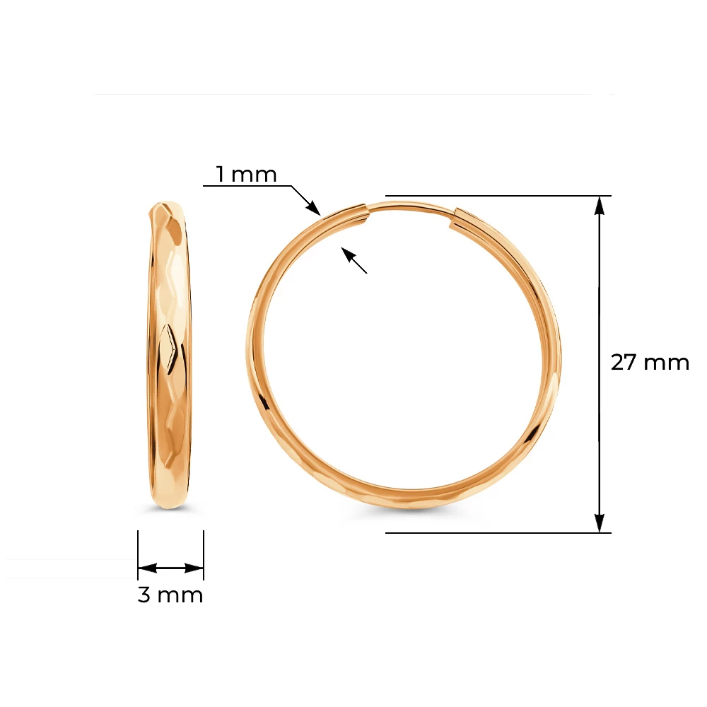 Серьги конго из красного золота 585 пробы Серьги конго из красного золота 585 пробы