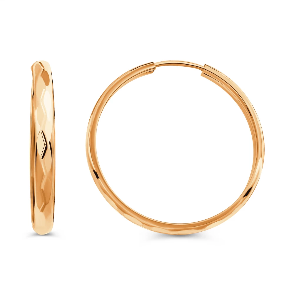 Серьги конго из красного золота 585 пробы Серьги конго из красного золота 585 пробы