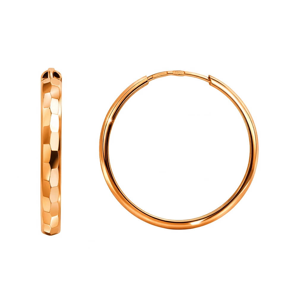 Серьги конго из красного золота 585 пробы