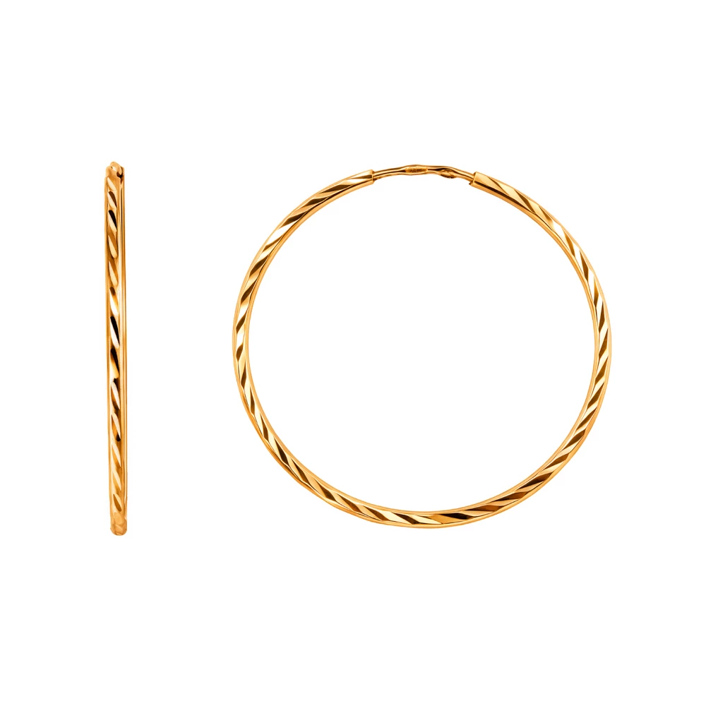 Серьги конго из красного золота 585 пробы