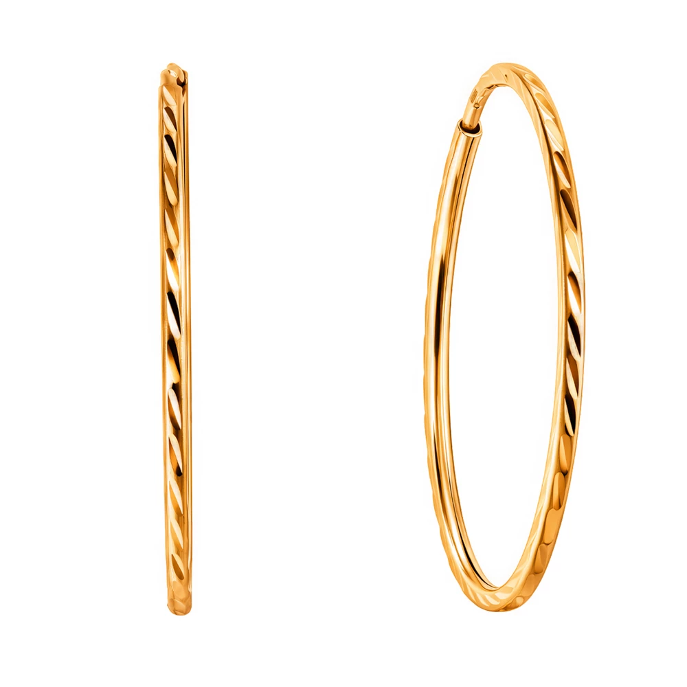 Серьги конго из красного золота 585 пробы