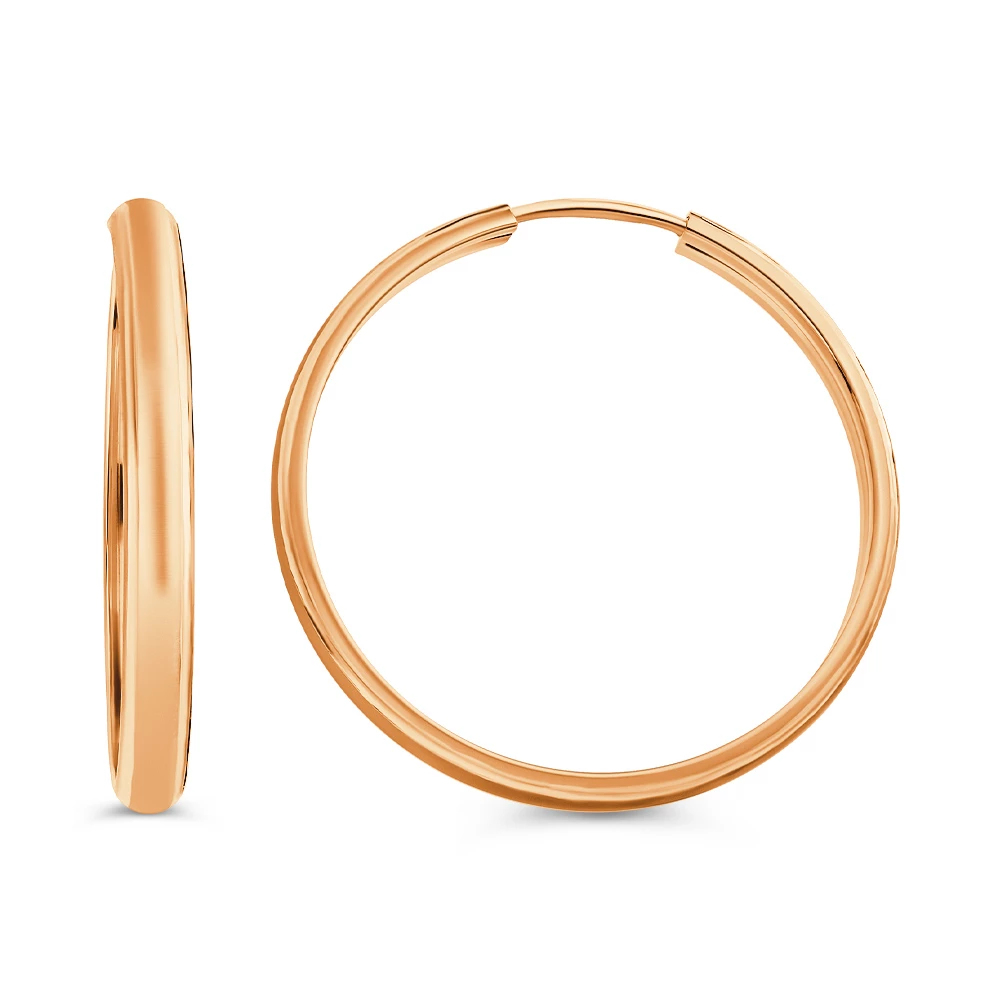 Серьги конго из красного золота 585 пробы Серьги конго из красного золота 585 пробы