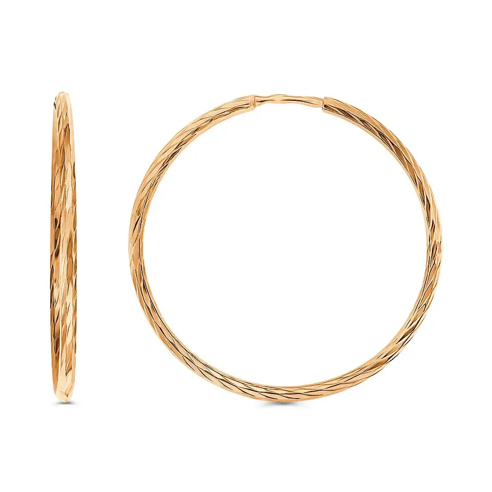 Серьги конго из красного золота 585 пробы 3