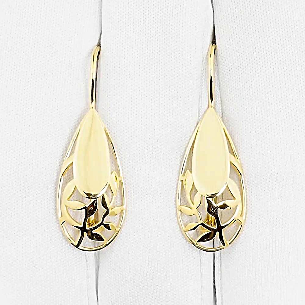 Серьги из желтого золота 585 пробы 1