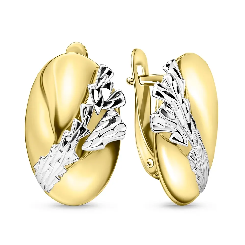 Серьги из желтого золота 585 пробы 1
