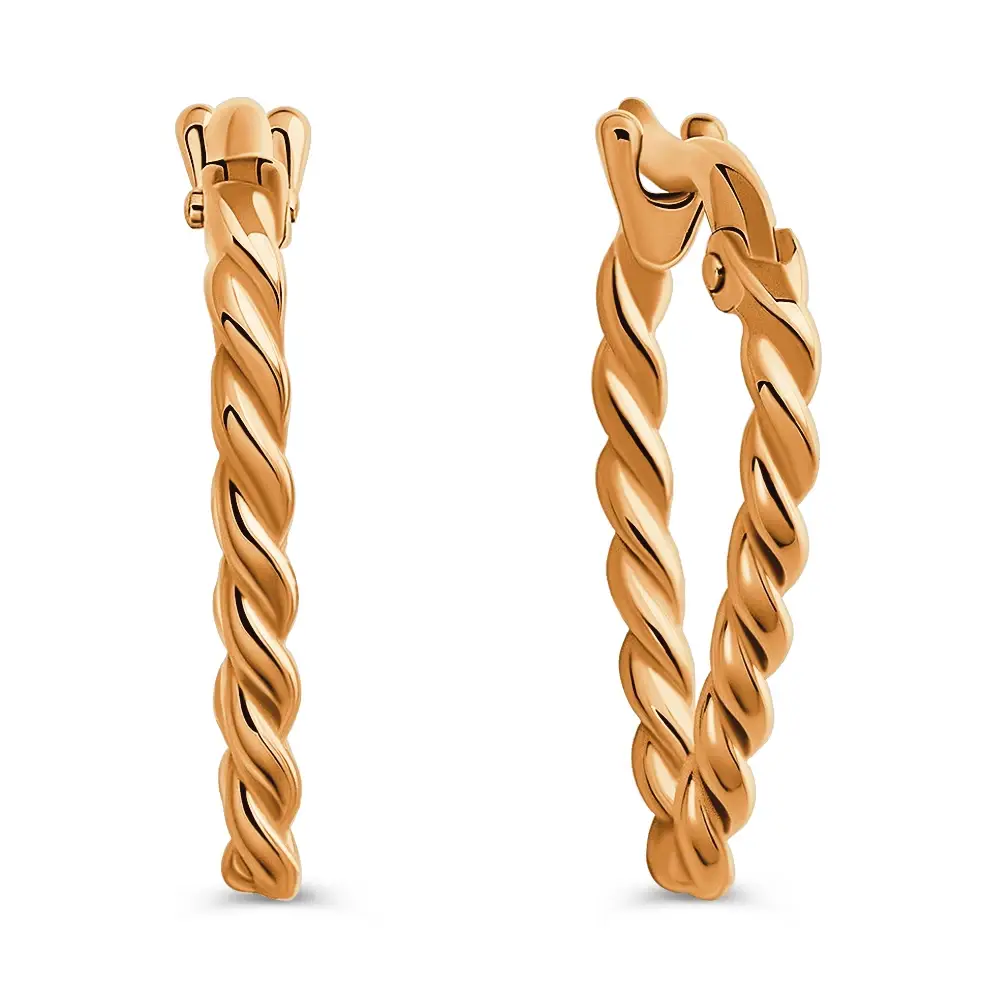 Серьги конго из красного золота 585 пробы 1