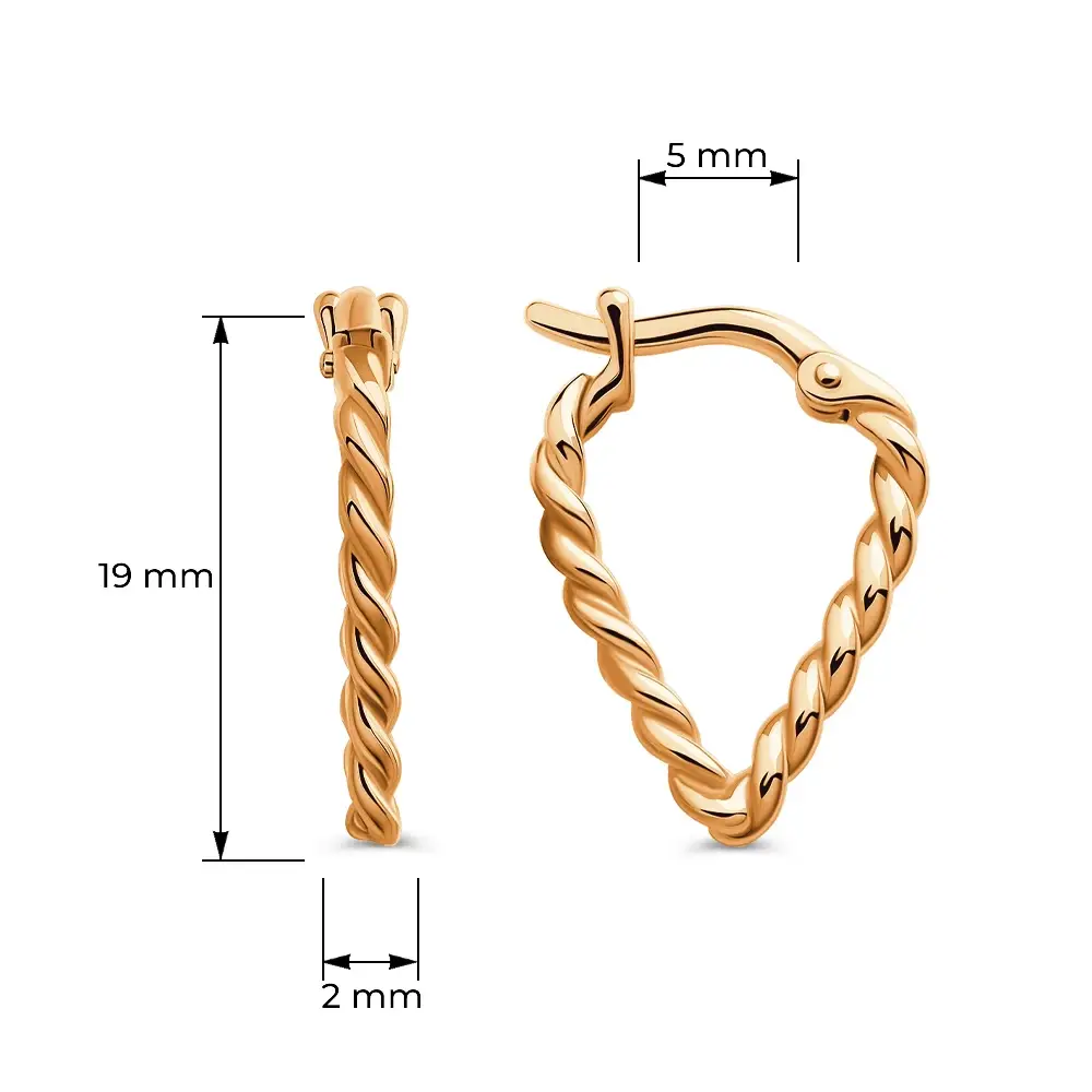 Серьги конго из красного золота 585 пробы 4