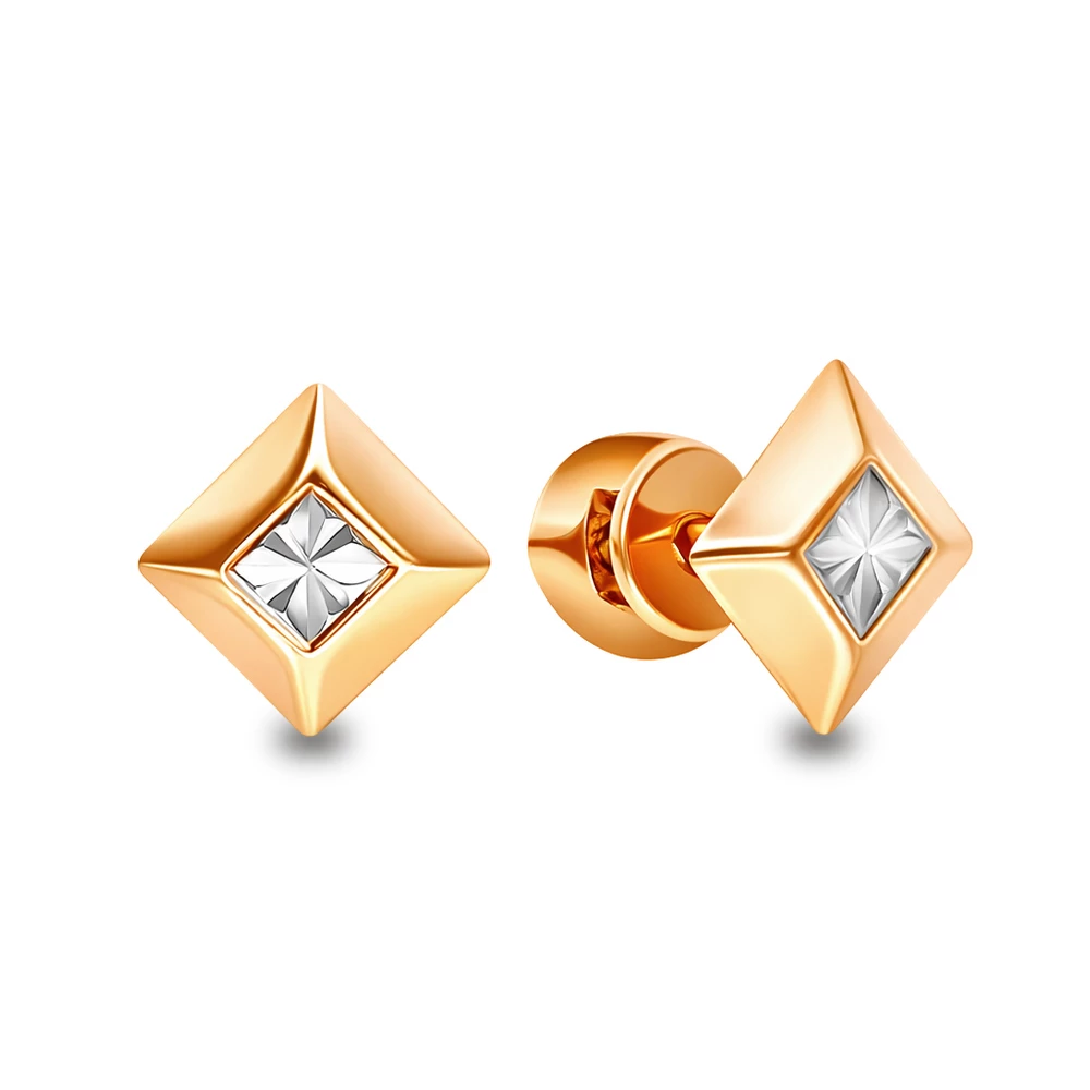 Серьга из красного золота 585 пробы