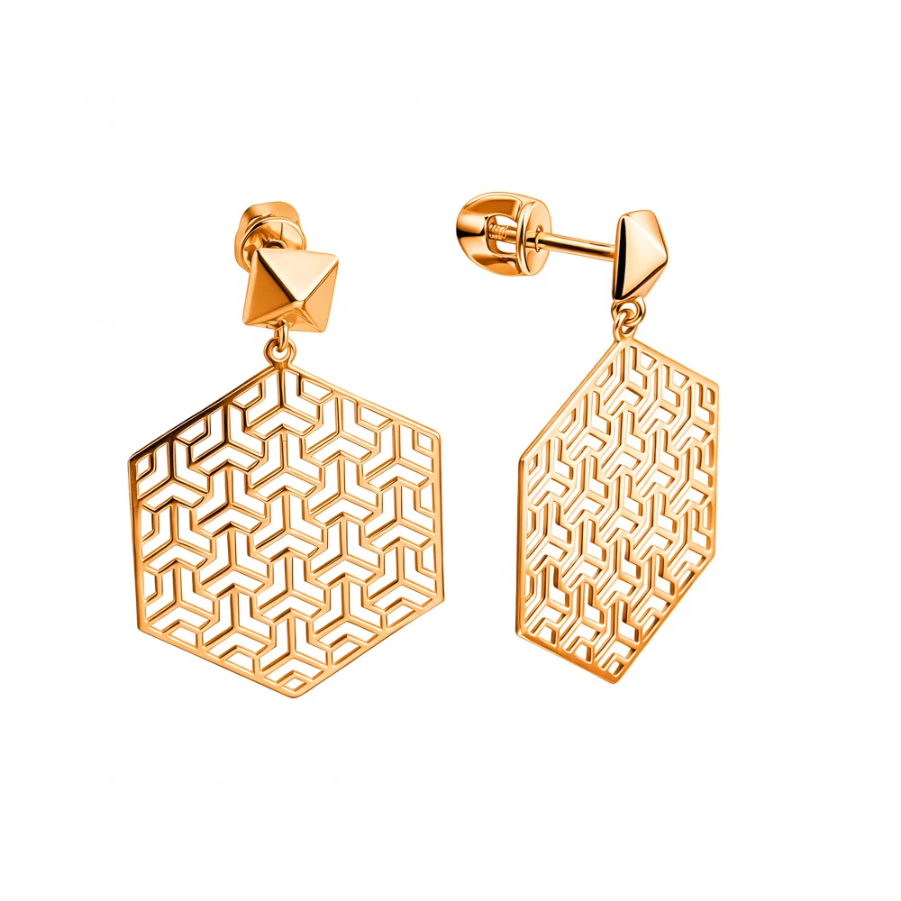 Серьги из красного золота 585 пробы