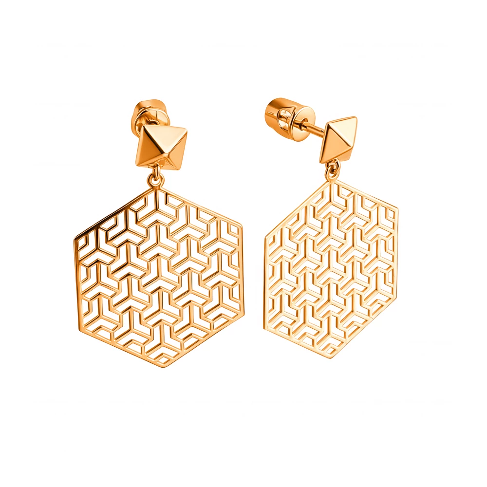 Серьги из красного золота 585 пробы