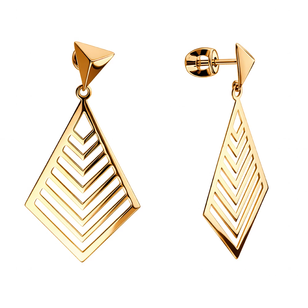 Серьги из красного золота 585 пробы