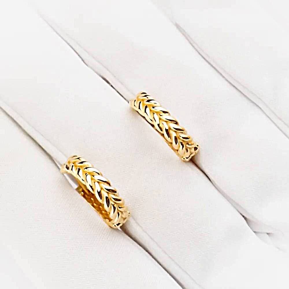 Серьги конго из красного золота 585 пробы 1