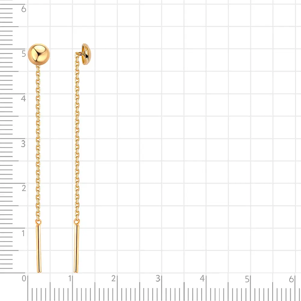 Серьги-продевки из красного золота 585 пробы 3
