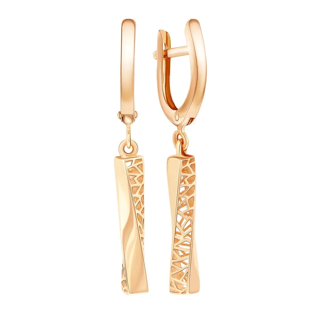 Серьги из красного золота 585 пробы