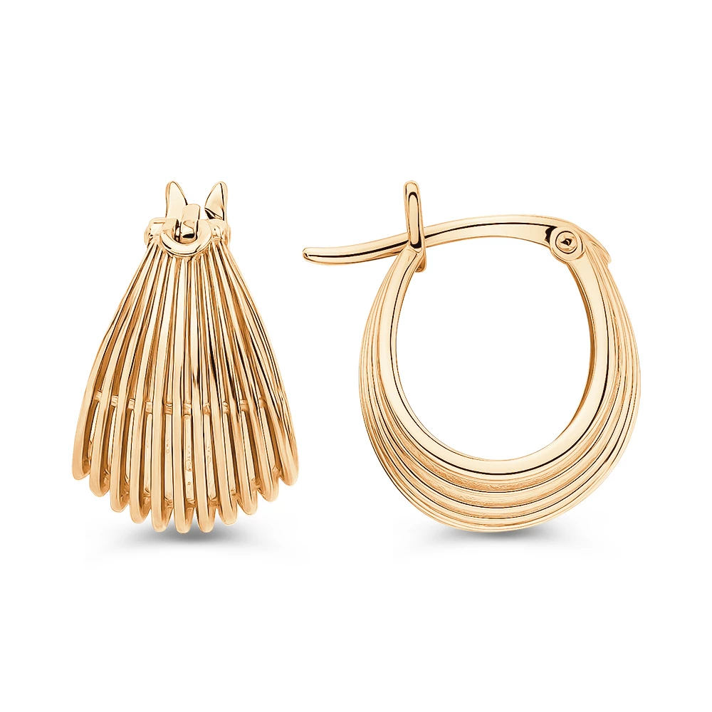 Серьги конго из красного золота 585 пробы Серьги конго из красного золота 585 пробы