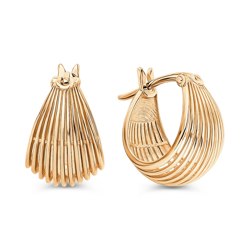 Серьги конго из красного золота 585 пробы Серьги конго из красного золота 585 пробы