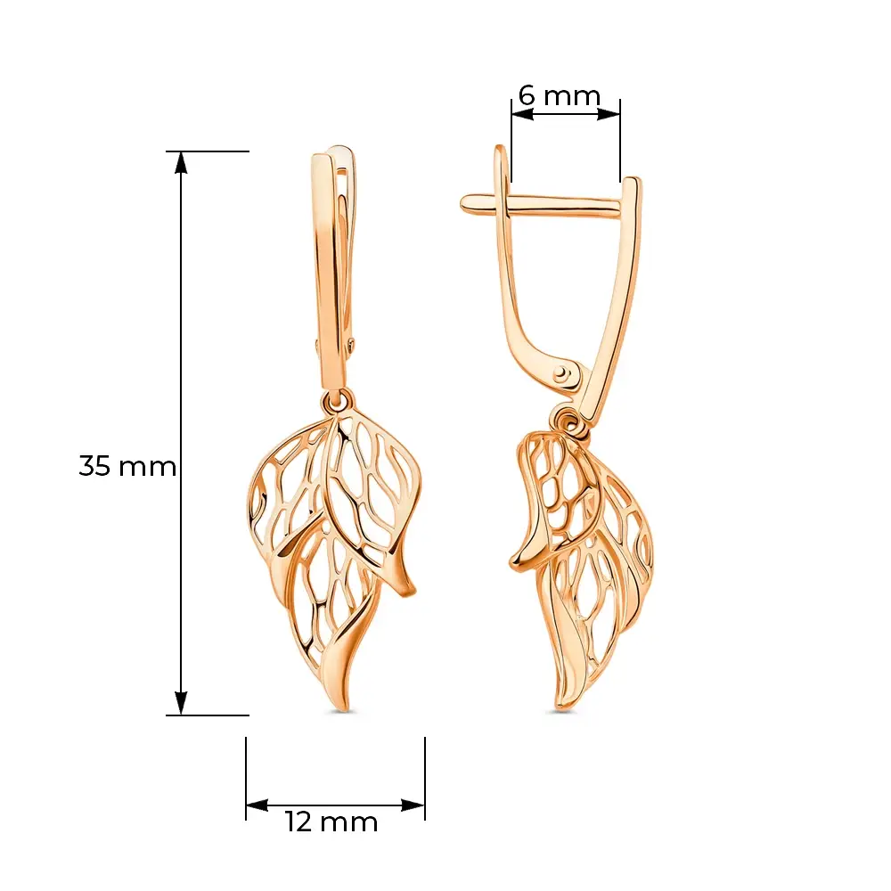 Серьги из красного золота 585 пробы 4